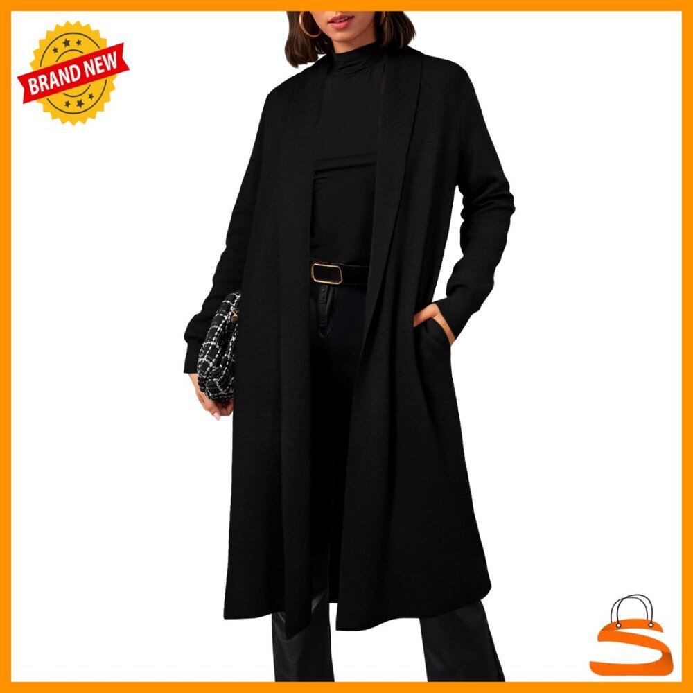 Wool Blend Maxi Cardigan Oversized Long Coatigan Knitted Sweater With Pockets